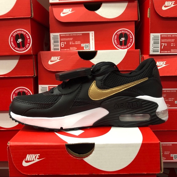 (DEPOP) women’s black, white and gold airmax excee - Picture 3 of 4